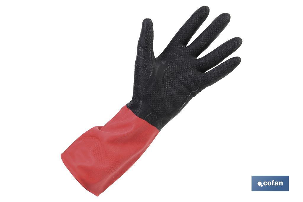 GUANTE NEGRO Y ROJO LATEX REFORZADO T 7 REBAJADO