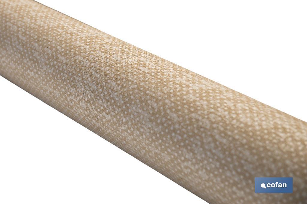 ROLLO DE MANTEL ANTIMANCHAS RESINADO TEXTURA BEIGE  60%ALG/40%POL1,40 x 20 m
