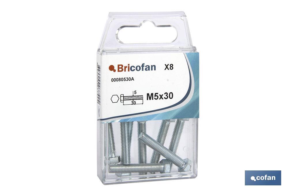 BLÍSTER DE 7 UDS. DIN-933 M-6X30 ZINC VENTA UNITARIA