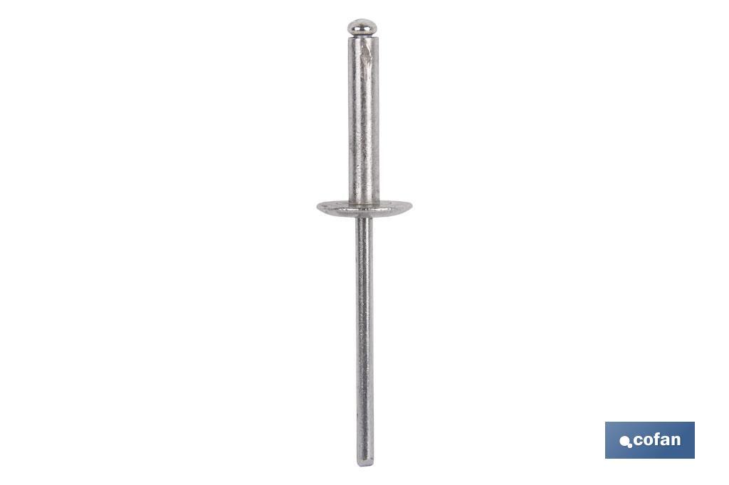 REMACHE ALUMINIO ALA ANCHA D-9,5  3,2 X 8 MM