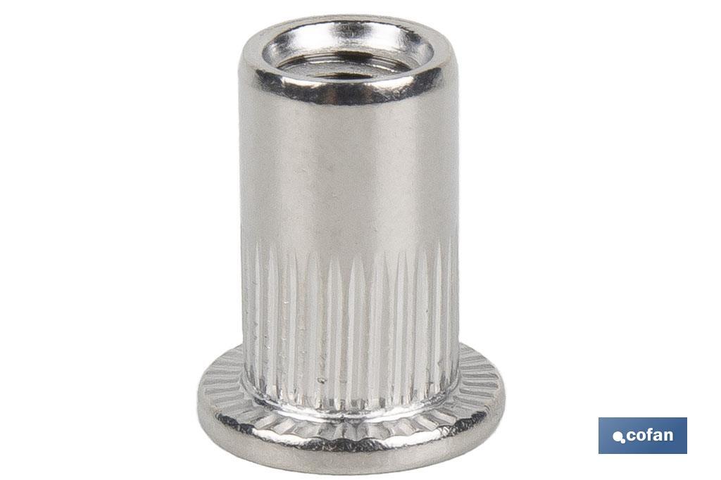 TUERCAS REMACHABLES RANURADAS INOX A-2 ANCHAS M3
