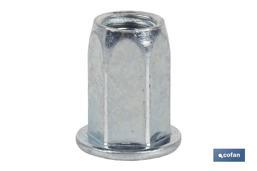 TUERCAS REMACHABLES HEXAGONAL ANCHAS M4