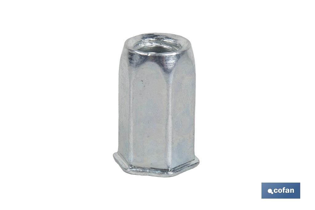 TUERCAS REMACHABLES HEXAGONAL CABEZA REDUCIDA M4