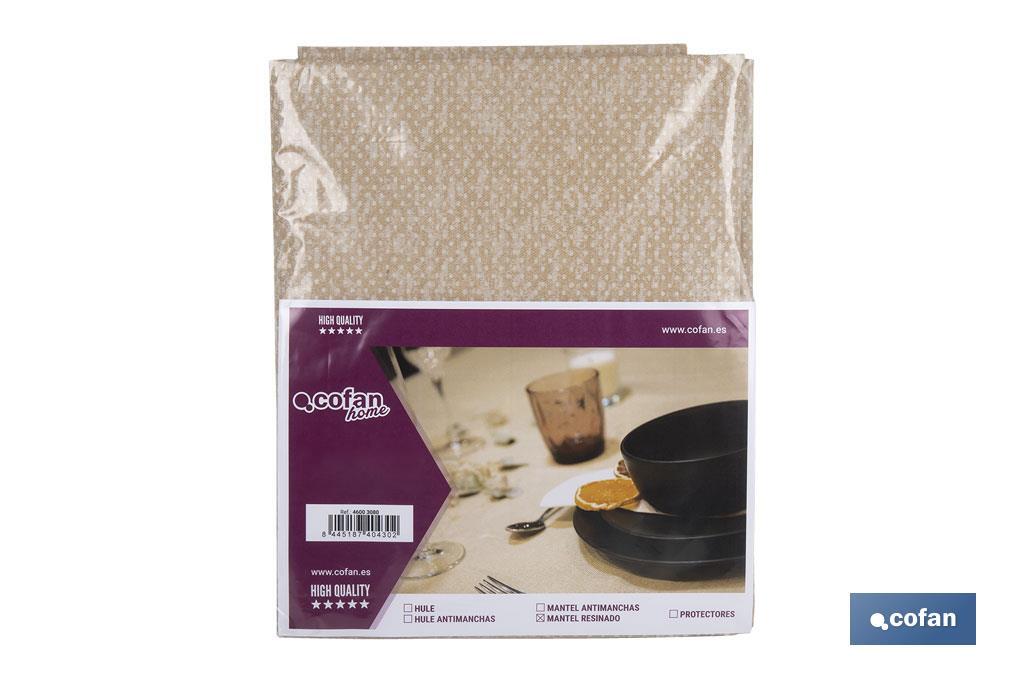 MANTEL ANTIMANCHAS RESINADO TEXTURA BEIGE  1,40 X 2,00M