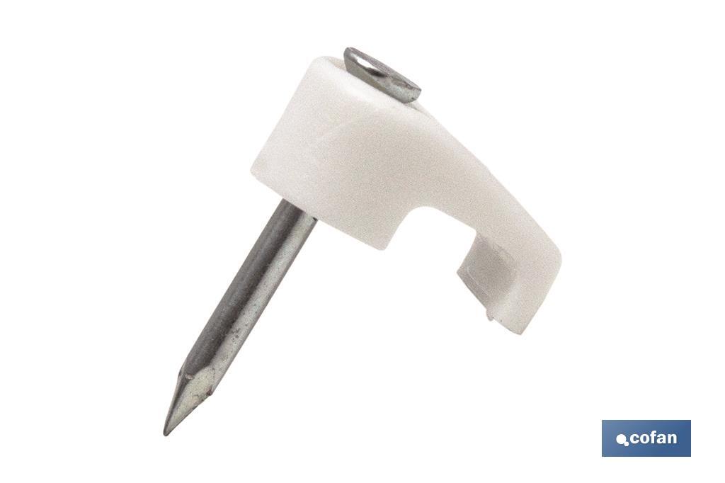 BLÍSTER DE 10 UDS. GRAPA DE PLÁSTICO PLANO 39X22 MM VENTA UNITARIA